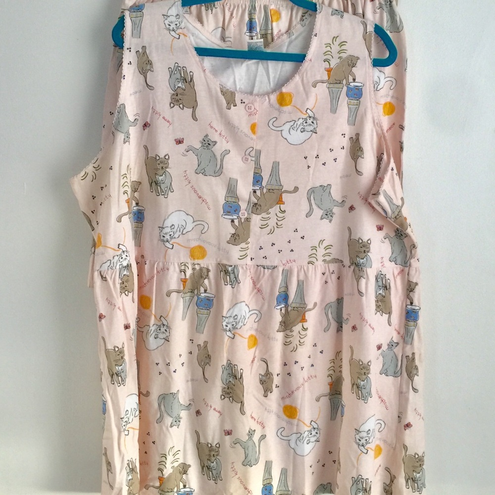 🆕Nordstrom | Cat Lover 2 Piece PJ Set Shorts Top - Picture 6 of 6